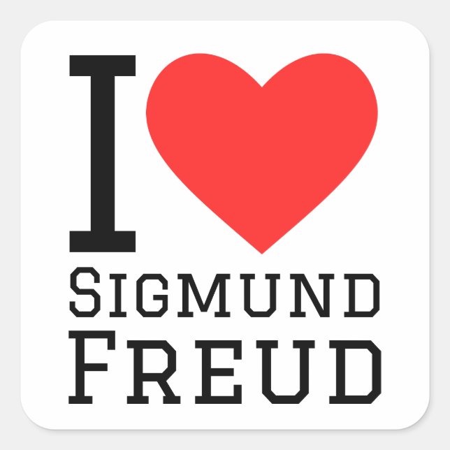 Adesivo Quadrado Eu amo Sigmund freud (Frente)