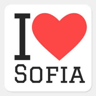 Adesivo Quadrado Eu amo Sofia
