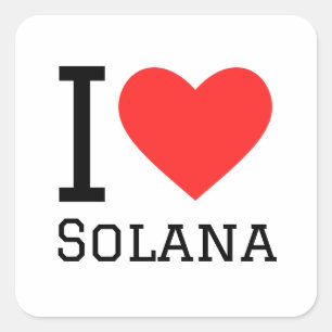 Adesivo Quadrado Eu amo Solana
