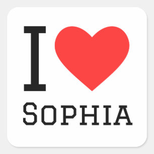 Adesivo Quadrado Eu amo Sophia