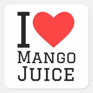 Adesivo Quadrado Eu amo suco de manga