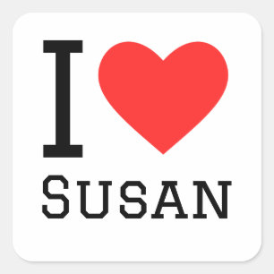Adesivo Quadrado Eu amo Susan