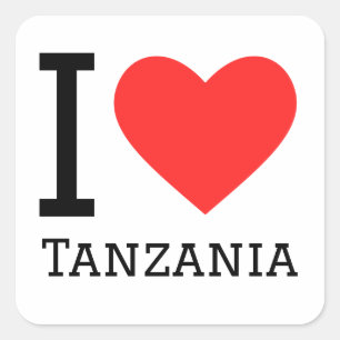 Adesivo Quadrado Eu amo tanzânia