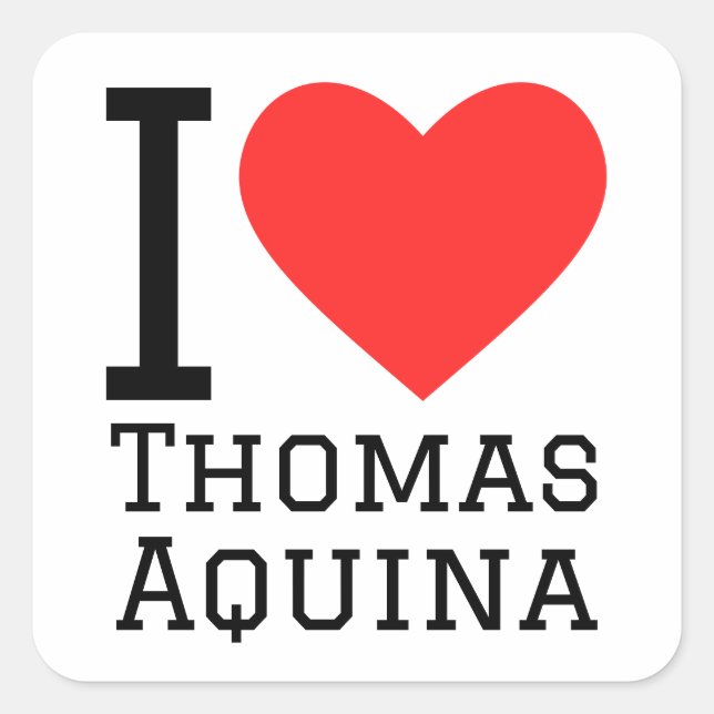 Adesivo Quadrado Eu amo Thomas Aquina (Frente)