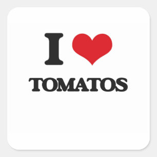 Adesivo Quadrado Eu amo tomates