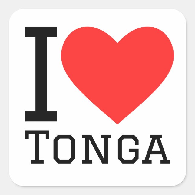 Adesivo Quadrado eu amo tonga (Frente)