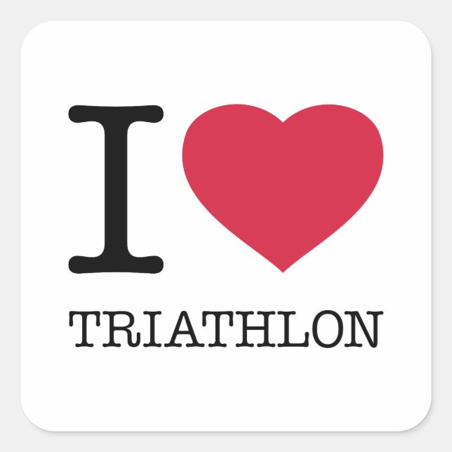 ADESIVO QUADRADO EU AMO TRIATHLON (Frente)