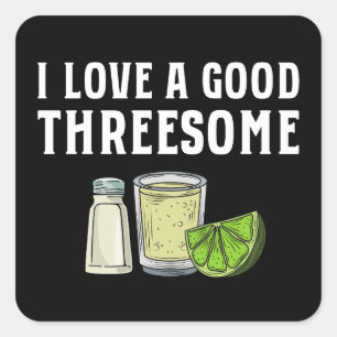 Adesivo Quadrado Eu Amo Um Bom Presente de Tequila Lima Sal em Trio