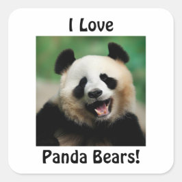 Adesivo Quadrado Eu Amo Ursos Panda