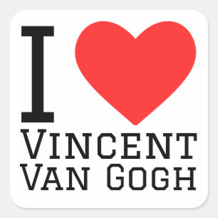 Adesivo Quadrado Eu amo Vincent Van Gogh
