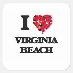 Adesivo Quadrado Eu amo Virginia Beach Virgínia