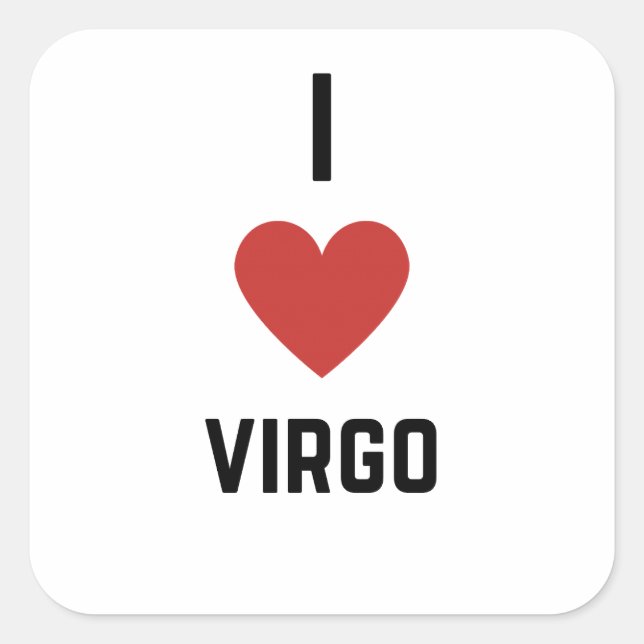 Adesivo Quadrado Eu amo Virgo Zodiac (Frente)