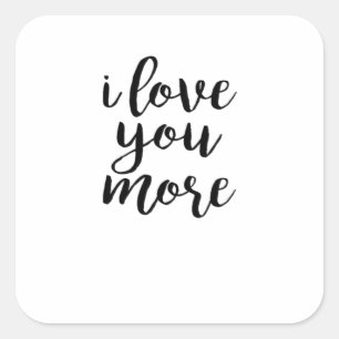 Adesivo Quadrado Eu Amo Você Mais Design de Amor Elegante
