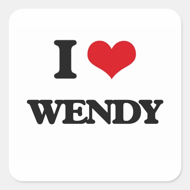 Adesivo Quadrado Eu Amo Wendy (Frente)