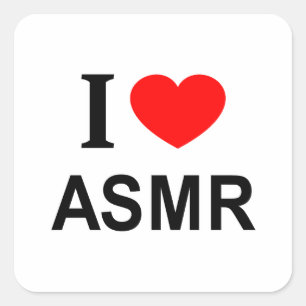 Adesivo Quadrado Eu ❤️ ASMR Eu AMO ASMR Eu ADORO ASMR