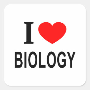 Adesivo Quadrado Eu ❤️ BIOLOGIA Eu AMO BIOLOGIA Eu ADORO BIOLOGIA