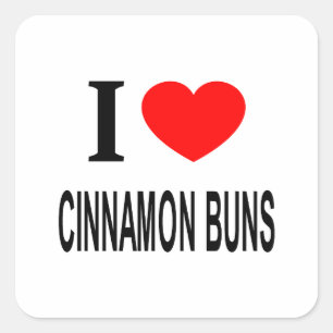 ADESIVO QUADRADO EU ❤️ BUNS DE CINNAMÃO EU AMO BUNS DE CINNAMÃO I H