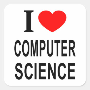 Adesivo Quadrado Eu ❤️ CIÊNCIA DA COMPUTAÇÃO Eu AMO CIÊNCIA DA COMP