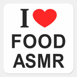 Adesivo Quadrado Eu ❤️ COMIDA ASMR Eu AMO COMIDA ASMR Eu ADORO COMI