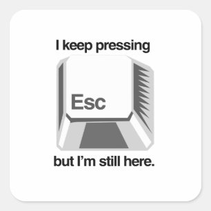 Adesivo Quadrado Eu continuo pressionando esc
