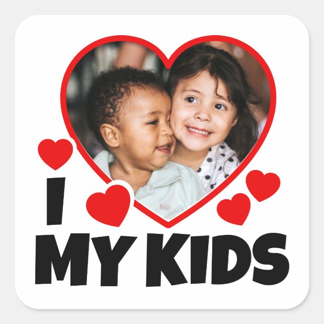 Adesivo Quadrado Eu Corto Meus Filhos Foto Personalizada (Frente)
