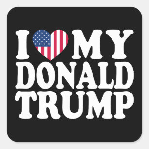 Adesivo Quadrado Eu Corto O Meu Donald Trump Para O Presidente 2024