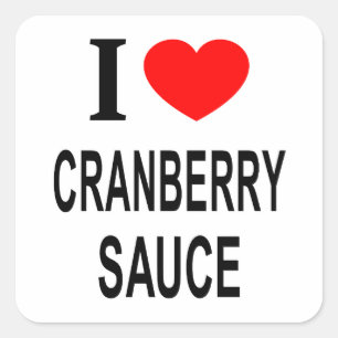 ADESIVO QUADRADO EU ❤️ CRANBERRY SAUCE EU AMO O CRANBERRY SAUCE EU