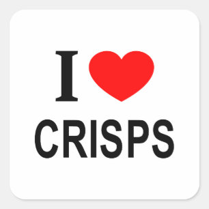 Adesivo Quadrado Eu ❤️ CRISPS Eu AMO CRISPS Eu ADORO CRISPS