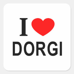 Adesivo Quadrado Eu ❤️ DORGI Eu AMO DORGI Eu AMO DORGI QUADRADO STI