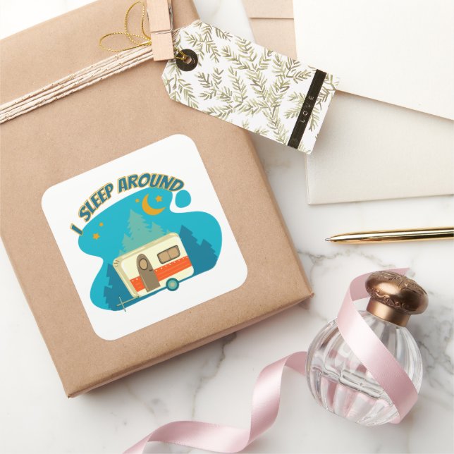 Adesivo Quadrado Eu Dormi Em Volta De Camper Van Camping Explorer N (Presentear)