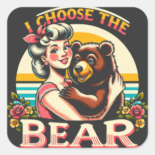Adesivo Quadrado Eu Escolho O Urso