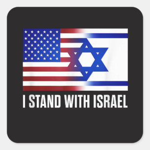 Adesivo Quadrado Eu Estou com Israel Patriótico