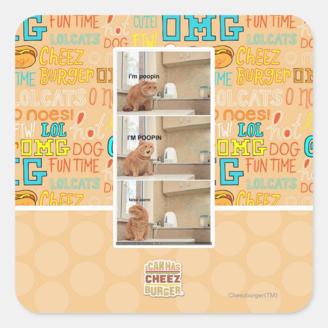 Adesivo Quadrado Eu estou fazendo cocô! (Frente)