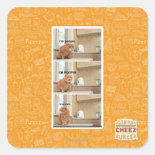 Adesivo Quadrado Eu estou fazendo cocô!