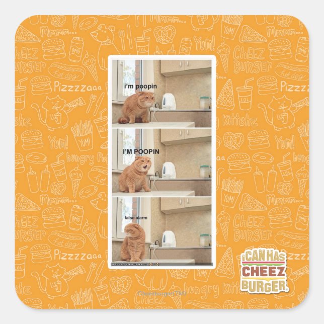 Adesivo Quadrado Eu estou fazendo cocô! (Frente)