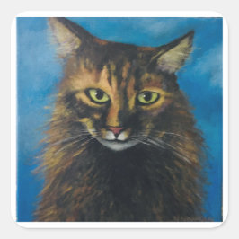 Adesivo Quadrado Eu faço o gato