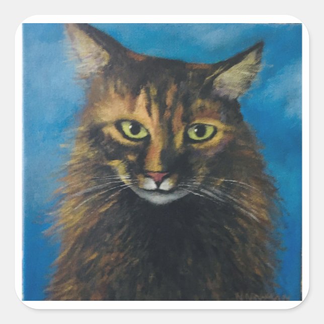 Adesivo Quadrado Eu faço o gato (Frente)