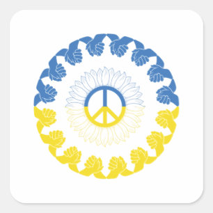 Adesivo Quadrado Eu Fico Com A Ucrânia