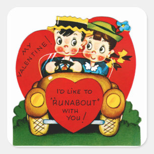Adesivo Quadrado Eu gostaria ao "Runabout" com você de namorados
