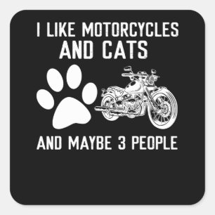 Adesivo Quadrado Eu Gosto De Bourbon E Minha Motocicleta E Talvez
