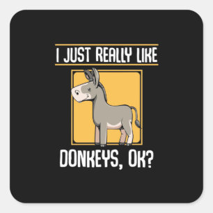 Adesivo Quadrado Eu Gosto Muito De Donkeys