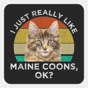 Adesivo Quadrado Eu Gosto Muito De Maine Coons, Certo?