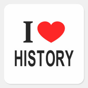 Adesivo Quadrado Eu ❤️ HISTÓRIA EU AMO HISTÓRIA EU ADORO HISTÓRIA