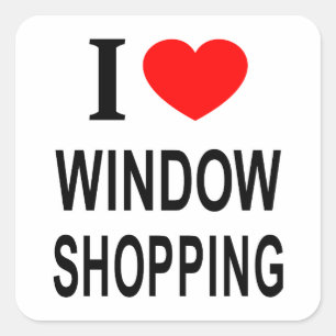 ADESIVO QUADRADO EU ❤️ JANELA COMPRANDO EU AMO A JANELA COMPRANDO Q