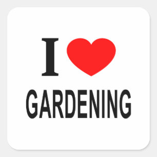 Adesivo Quadrado Eu ❤️ JARDINAGEM Eu AMO JARDINAGEM Eu ADORO JARDIN