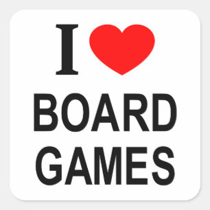 Adesivo Quadrado Eu ❤️ JOGOS DE TABULEIRO Eu AMO JOGOS DE TABULEIRO