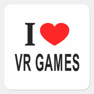 Adesivo Quadrado Eu ❤️ JOGOS DE VR EU AMO JOGOS DE VR EU ADORO JOGO