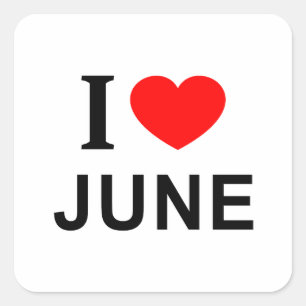 Adesivo Quadrado Eu ❤️ JUNHO Eu AMO JUNHO Eu AMO JUNHO