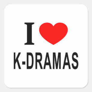 Adesivo Quadrado Eu ❤️ K-DRAMAS Eu AMO K-DRAMAS Eu ADORO K-DRAMAS