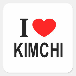 Adesivo Quadrado Eu ❤️ KIMCHI EU AMO KIMCHI EU ADORO KIMCHI